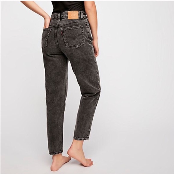 high waisted charcoal jeans